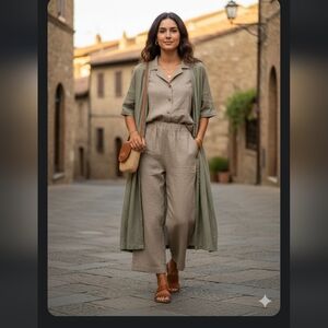 Rugapiana Cortona Elegant Women's Khaki Trousers Size TG S